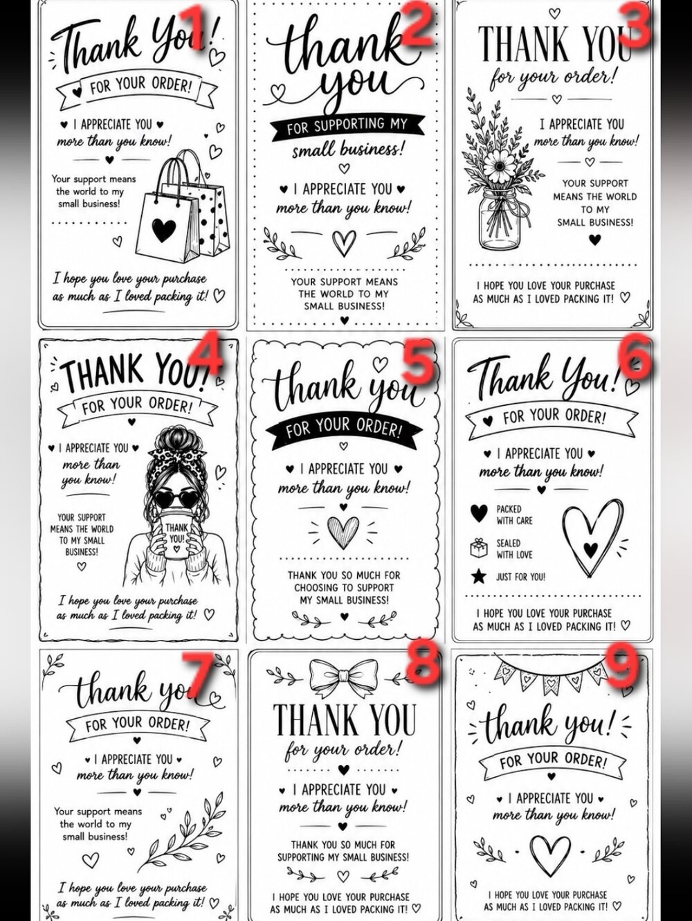 *PICK 1* 50ct.~ CUSTOM 4x6 THANK YOU LABELS